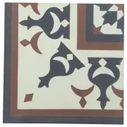Toulon 20x20cm Corner Encaustic Tile, Multi Colour