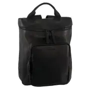 Pierre Cardin Leather Women's Backpack Unisex Backpack 30x15x36cm - Black