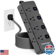 Surge Protector Power Strip 10 Ft - 8 Widely AC Outlet 4 USB Ports(2 USB C),