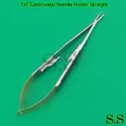 T/C Castroviejo Micro Needle Holder 5.5" Straight W/ Tungsten Carbide