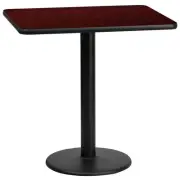 Flash Furniture 24''x30'' Rectangular Laminate Table Top Mahogany w/18'' Round