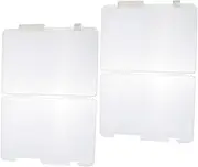 SECFOU 2pcs Clear Plastic File Storage Box with Lid Moisture Protection Portable Organizer for Documents Office Supplies and Craft Storage Shape Retention Design