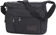 [BOMKEE] Canvas Messenger Bag, Satchel Bag Vintage Canvas Shoulder Bags Crossbody Laptop Side Bag for Work School Travel