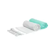 Nicola Spring 4pc Deluxe Turkish Cotton Towels Set - Aqua + Grey