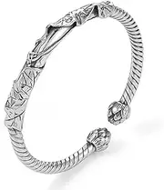 Chain Bracelets,Silver Bracelet,Fashion Bangle,Sterling Silver Bracelet For Women,Women 925 Silver Bracelet Vintage Adjustable Lotus Cuff Bangle Ladies Bracelets Sterling Silver Jewellery Birthday Gif