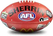 AFL Sherrin 2025 Gather Round Replica Leather Game Football, Red, Size 5