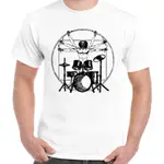 VITRUVIAN DRUMMER MAN FINE GRAPHIC 最佳 T 恤夏季男士 T 恤風格