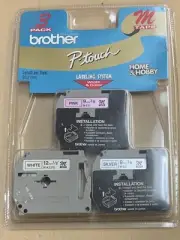 BROTHER P-TOUCH LABELING SYSTEM M TAPE ME793 PINK GREEN SILVER 3 PACK