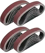 305 * 18mm Sanding Belt (12x0.7 Inches) 40pcs Al num Oxide Sanding Belts (10 of 100 320 600 800 Grits) for Knife Sharpener M2 M3 Red One Size