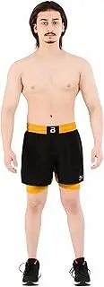 [2BOLD] MMA Shorts Men’s 2 in 1 Jiu-Jitsu Built in Compression Lining Athletic Gym Boxing Muay Thai BJJ No-Gi Grappling Shorts