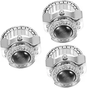 [BESTYASH] 3 Pcs Ring Watch Finger Vintage Watch Adjustable Men Watches Kit Classic Watches Men Rings Watch Book Sunglass Gold Watch Tin Personalised Pocket Watch Flip Silver Quartz Glass