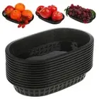 12 Pcs Oval-Shaped Plastic Practical Bread Baskets Oval Food Baskets