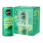 Remedy Sodaly Prebiotic Soda No Sugar Lemon Lime and Bitters Can 250ml X 4 Pack