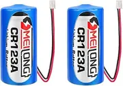 HOUYIBO 2PCS CR123A/CR17345 3V 1400mAh with 2.54 White Plug Replacement Non-Rechargeable Disposable Lithium Battery for Electricity Meter