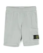 Compass-badge cotton cargo trousers 8Y,14Y,12Y,10Y pearl gray