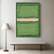 Mintura Hand Painted Green Tennis Court Oil Paintings on Canvas Modern Abstract 3D Textured Wall Art Picture For Home Decoration Ready To Hang With Stretched F