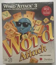 Vintage Word Attack 3 Vocabulary Program PC Big Box Game MS-DOS & CD-Rom 1993
