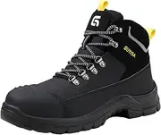 [ZHENSI] Men's Steel Toe Cap Boots Waterproof Safety Boots Outdoor Work Trainers Non-Slip Construction Industrial Boots