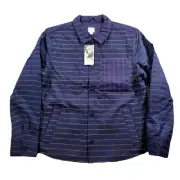 And Now This 5:31 by JEROME LAMAAR Quilted Jacket Mens Medium Batik Blue $99