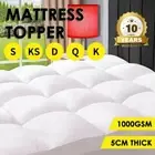 1000GSM Bedding Queen King Double Matress Topper Pillowtop Mattress Protector AU