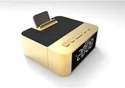 Digital Alarm Clock Multi-Function Radio Integrated Machine Designed Wireless Speaker, Am/Fm Radio USB Charging Port, Snooze, AC and Battery Powered