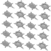 [AUTSUPPL] Turtle Gem Base Jewelry Pendant Blanks Turtle Jewelry Making Charms Pendant Bezel Blanks Vintage Turtle Pendant Trays Necklace DIY Material Antique Turtle Charm Zinc Alloy