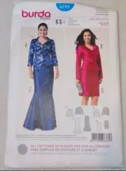 Burda Pattern 6781 Fitted Jacket Pencil Skirt Mermaid Evening Sz 10-22 Uncut