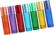 Healeved 14Pcs Colorful Dull Polish Roll Bottles Empty Perfume Glass Bottles Travel Accessories for Essential Oils Perfumes Smooth Rolling Ball for Easy Application