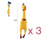3xScreaming Rubber Chicken Pet Dog Bite Toy Squeaker Squeaking Shrilling Chicken