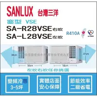 在飛比找Yahoo!奇摩拍賣優惠-三洋冷氣 SANLUX 窗型 R410A 變頻冷專 SA-R