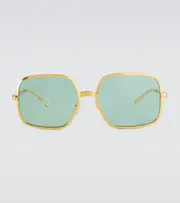 [Gucci] Gucci Square-frame metal sunglasses One Size gold