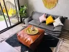 Amazing Ottoman Pouffe Moroccan Leather Unstuffe Footstool Square Pouffe 30''