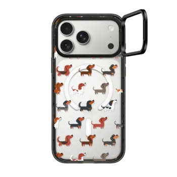 iPhone 17 Pro Max Impact Ring Stand Case MagSafe Compatible DACHSHUNDS (Clear)