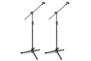 2PK Hercules EZ Clutch Tripod Microphone Stand Holder w 2 in 1 Hideaway Boom BLK