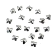 500 Shiny Silver Acrylic Flatback Rivoli Butterfly Rhinestone Cabochons Gem 8mm