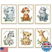 Baby Safari Nursery Wall Decor – Art Prints – 8x10 - Set of 6 Cute Prints + B