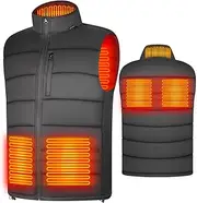 [LABEHOLD] Heated Vest Men Women - Lightweight Electric Heated Vest USB Smart 3 Optional Temperature Dual Control Soft Heated Jacket (NO BATTERY)