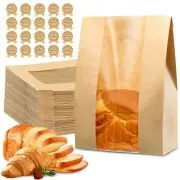 50 Pcs Bread Bags for Homemade Bread, Sourdough Paper Bread Bags With Window, A