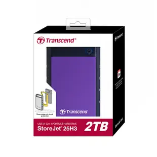 Transcend 創見 StoreJet 25H3 2TB USB3.0 2.5吋 行動外接硬碟(TS2TSJ25H3)-富廉網