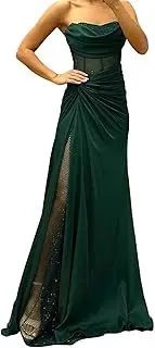[Generic] Womens Prom Wrap Dress Tight Panel Side Slit Club Evening Dress - Strapless Sexy Slim Fit Sequin Dress Winding Dress for Women - Fashion Split Long Dress Formal Dresses Holiday Sparkly Party Dress