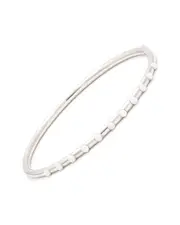 Steel White Agate Bangle Bracelet