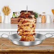 Fxvhojq Skewer Pan,Vertical Spit Stand,Grill Skewer Stand,Vertical Skewer Pan,Shawarma Skewer Stand,BBQ Vertical Stand Skewer,Durable Vertical Skewer Stand,Brazilian Pastor Skewer