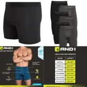 AND1 Men's Underwear Pro Platinum Boxer Briefs, 6 Pack, Long Leg Or Regular