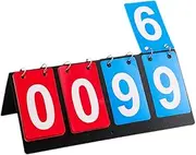 Ｓｉｍｈｏａ Sports Scoreboard Flip Score Board, Tabletop Score Flipper, 4 Digits Score Keeper for Badminton