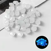 Luminous Pebbles Glow Stone Outdoor 1200 Pcs Glow in The Dark Garden Pebbles, Gardening Luminous Glow Stones Outdoor Decor Glowing Water Fish Tank Gravel (Color : White)