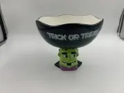 Ceramic 8in Frankenstein Trick or Treat Candy Bowl CC01B35019