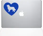 The Decal Guru Heart Bernese Mountain Dog MacBook Decal Vinyl Sticker 15" Mac