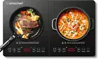 Double Induction Cooktop Induction Cooker 2 Burners, Low Noise Electric Cooktop