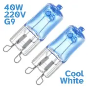 2pcs 40W G9 Cool White Clear Halogen Bi-Pin Light Globe Bulb 220-240V 2k hr Oven
