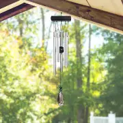 21"Long Black Wooden Top Gem Wind Chime Ornament Home Decor Unique Gift